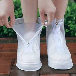 Shein White Transparent Plastic Drawstring Shoe Covers