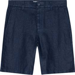NN07 Crown Linen Shorts - Navy Blue