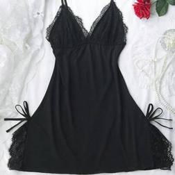 Shein Ladies Bow Decorate Sexy Halter Nightdress - Soft K