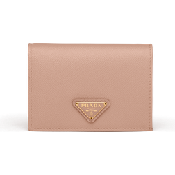 Prada Cipria Saffiano Leather Enamel Metal Bifold Wallet -