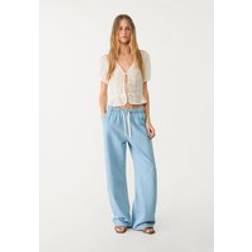 Stradivarius Lange Denimbukser - Lyseblå
