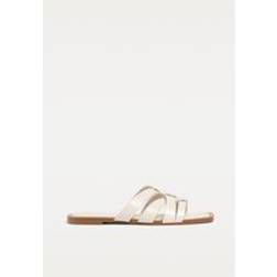 Stradivarius Flade Slider Sandaler Med Remme - Hvide