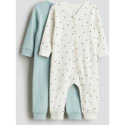 H&M Baby Patterned Cotton Pyjamas - White