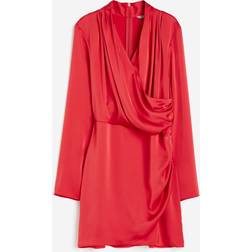 H&M Ladies Draped Wrap Dress - Red