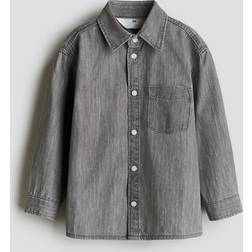 H&M Boys Cotton Denim Shirt - Grey