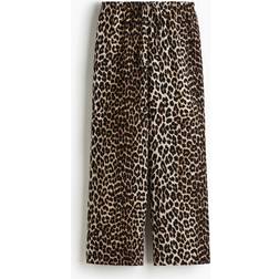H&M Musliiniset Pyjamahousut Naiset - Beige/Leopardipainatus