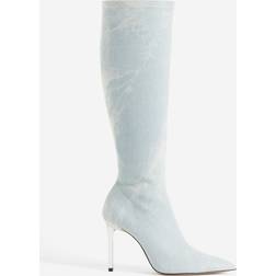 H&M Light Denim Blue Knee High Boots - Blue
