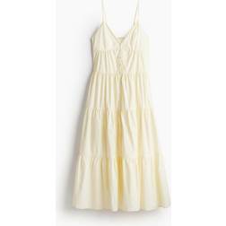 H&M Pale Yellow Tiered Strappy Dress - Yellow