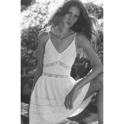 H&M Lace-inset Cotton Dress - White