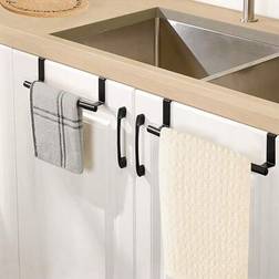 Shein Basic living 1PC Black Single Rod Towel Rack Cabinet Door Back Type Hanging Rack Non-punched Towel Rod