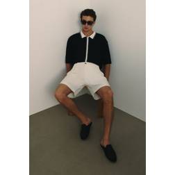 H&M Herren Shorts Leinenmix Relaxed Fit - Weiß