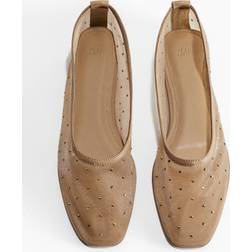 H&M Ballerinas Mit Strasssteinen Damen - Beige