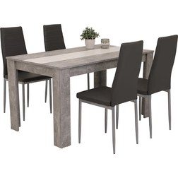 Hela Helene Grey Dining Set 80x140cm 5pcs
