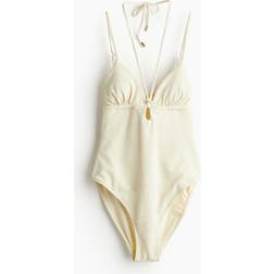 H&M Badeanzug Mit Wattierten Cups Blassgelb