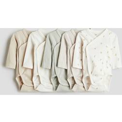 H&M 5er-Pack Wickelbodys - Hellbeige/Birnen