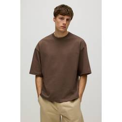 H&M Herren T-Shirt Oversized Fit - Braun