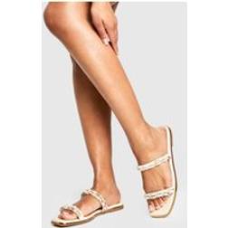 boohoo Shell Trim Sandals - Cream