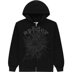 Sp5der OG Web V2 Phantom Zip Up Hoodie - Black