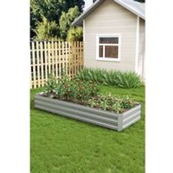 LivingAndHome Outdoor Rectangular Metal Raised Garden Bed 240 cm