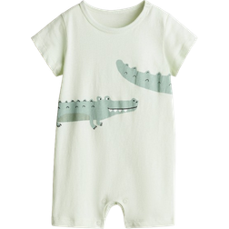 H&M Printed Sleepsuit - Light Green/Crocodile (1283148004)