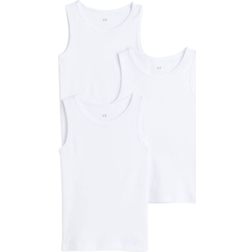 H&M Boys White 3-pack vest tops 8-10Y