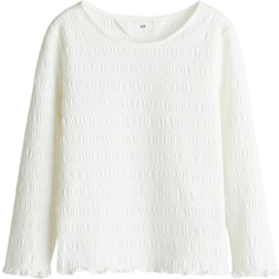 H&M Girls Smocked Jersey Top - White