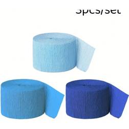 Shein 3 Rolls 246ft Crepe Paper Streamers Pack