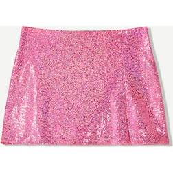 Bershka Sequinned Mini Skirt - Pink