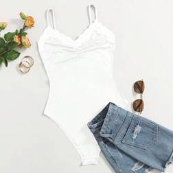 Shein Pleated Spaghetti Strap Bodysuit