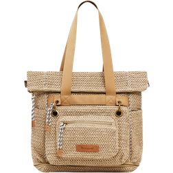 Desigual Large Voyager Raffia Backpack - White