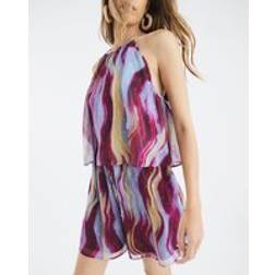 River Island Womens Purple Sleeveless Abstract Playsuit