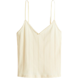 H&M Pointelle Linen Top - Light Yellow