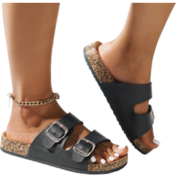 Shein New Casual Outdoor Beach Double Buckle SlipOn Comfortable Flat Sandals