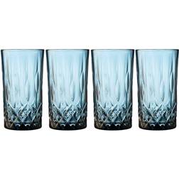 Lyngby Glas Sorrento Highball Blue Long Drinksglas 38cl 4stk