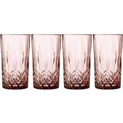 Lyngby Glas Sorrento Highball Pink Long Drinkglas 38cl 4st