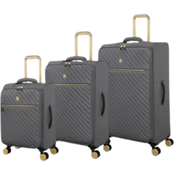 IT Luggage Desirable Soft Suitcase set of 3 - Grey