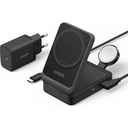 Anker 3 in 1 MagGo Foldable Wireless Charging Station Black Stone