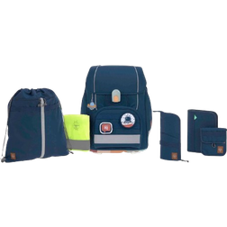Lässig Boxy Unique Children's School Bag Set of 7 - Navy