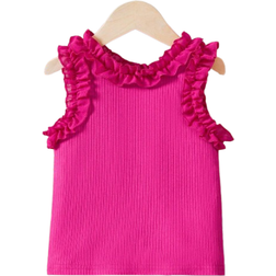 Shein Young Girl Fashionable Ruffled Trim Tank Top For Summer