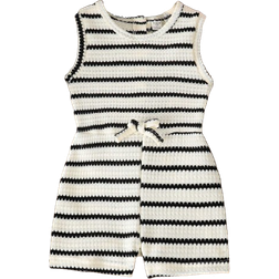 Shein Young Girls Casual Round Neck Stripe Jumpsuit - Spring/Summer Collection