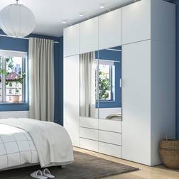 IKEA Platsa Garderobekombination Hvid Straumen Spejlglas Garderobeskab