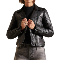 Superdry Women's Classic Leather Biker Jacket - Black