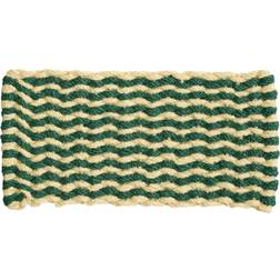 Hay Coco Stripe Wave Dörrmatta Dark White H0 x D80 x W40 cm Grön