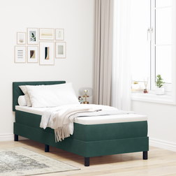 vidaXL Box Spring with Mattress LED 80x200 cm Velvet Continental Bed