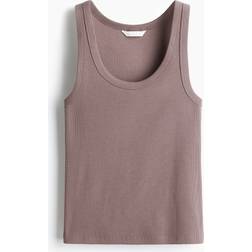H&M Gammelrosa Ribbet Tanktop - Dame
