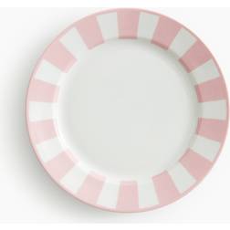 H&M Frokosttallerken Porcelæn Rosa Stribet Flad tallerken