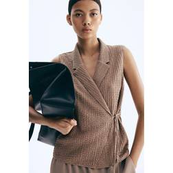 H&M Muldvarp Vest I Jersey Med Struktur - Dame