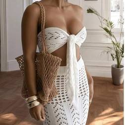 Shein 2-Piece Ladies Beach Cover-Up Set - Backless Design