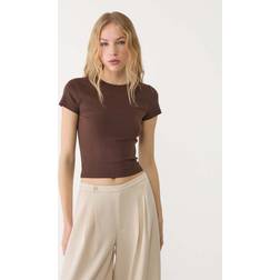 Stradivarius Slim Fit Basic T-Shirt - Brown