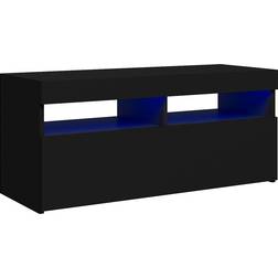 vidaXL 804383 LED Lights Black TV Bench 90x40cm